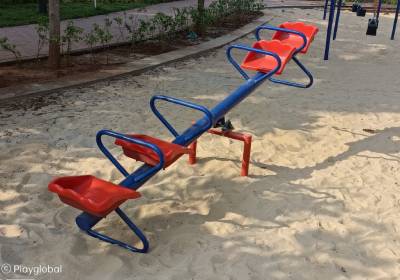 Multi Seater see saw with playground flooring